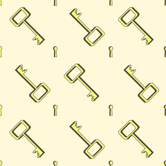 key and keyhole pattern in yellow colors