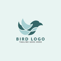 Simple vector graphics illustration of a bird logo design.