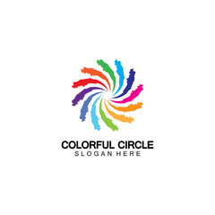 Fototapeta premium Abstract Colorful circle Logo design vector template. Modern template design. Vector icon illustration,Modern Colorful Circle Bussines and Media Logo
