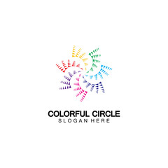 Obraz premium Abstract Colorful circle Logo design vector template. Modern template design. Vector icon illustration,Modern Colorful Circle Bussines and Media Logo