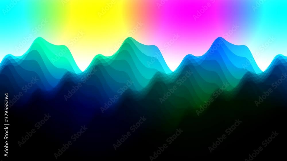 Aufkleber wiggling intefering waves pattern with color bleeds