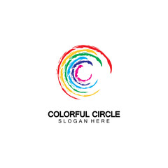 Abstract Colorful circle Logo design vector template. Modern template design. Vector icon illustration,Modern Colorful Circle Bussines and Media Logo