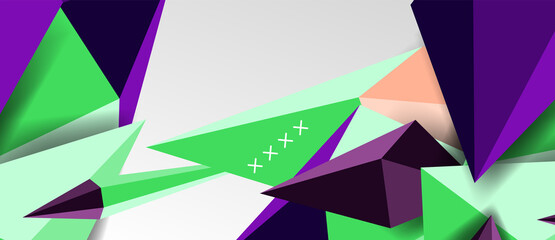 3d low poly abstract shape background vector illustration