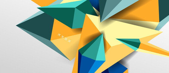 3d low poly abstract shape background vector illustration
