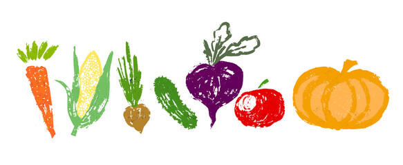 Set of vegetables. Vector illustration