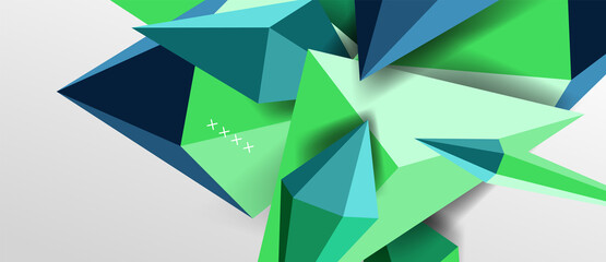 3d low poly abstract shape background vector illustration