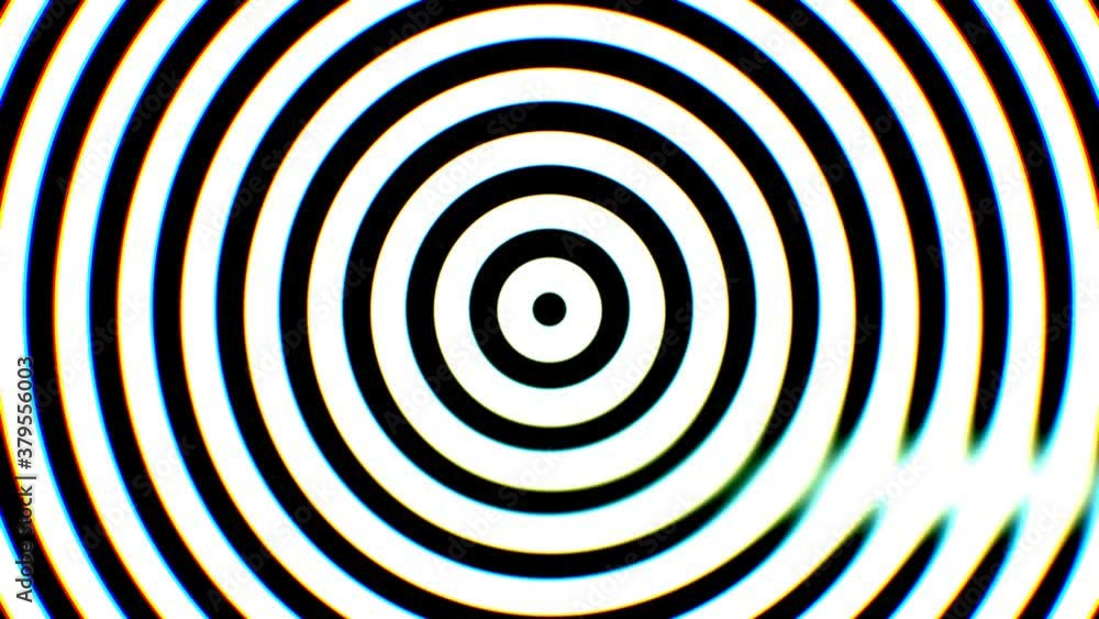 Aufkleber mask of slow growing concentric circles with wipeover fading reflection matte