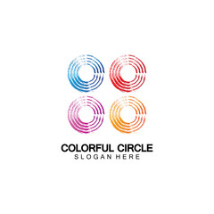 Abstract Colorful circle Logo design vector template. Modern template design. Vector icon illustration,Modern Colorful Circle Bussines and Media Logo