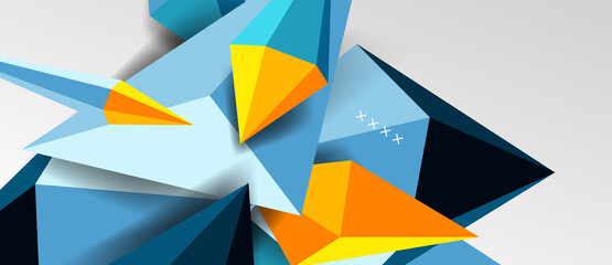 3d low poly abstract shape background vector illustration
