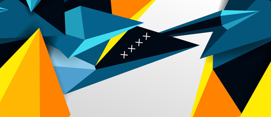 3d low poly abstract shape background vector illustration