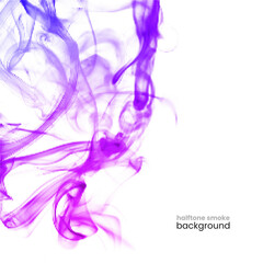 Vector halftone smoke background. Bright color smoke on white. Stock vector illustration.