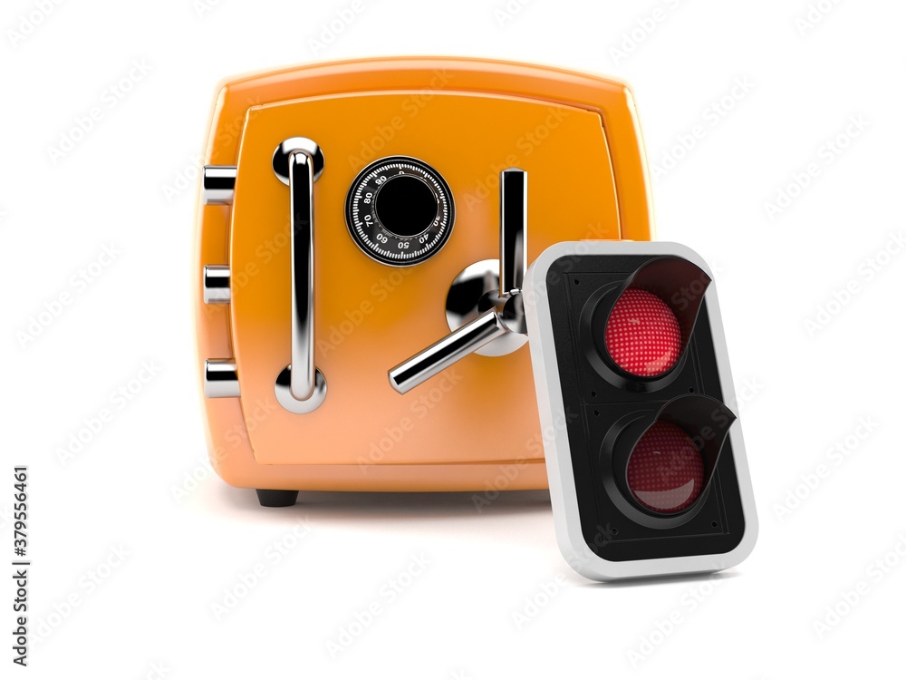 Canvas Prints orange safe with red traffic light