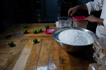flour plate on a table
