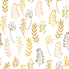 Abstract vector tropical palms, leaves seamless pattern