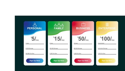 Subscriber Plan Template Vector Design 