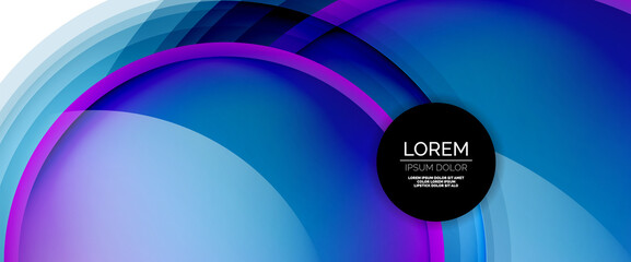 Circles and bubbles abstract background. Fluid liquid round shapes for web banner, app or poster