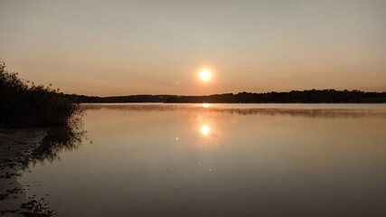 sunset over the river