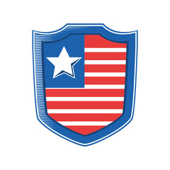 usa flag in shield detailed style icon vector design