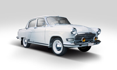 Fototapeta na wymiar Classic Russian car isolated on white background 
