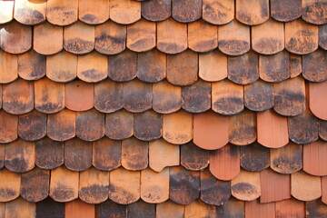 an old broken tile roof