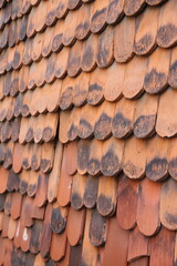 an old broken tile roof