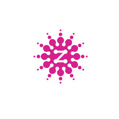 modern connected molecule logo from letter z