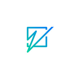line art letter z logo inside square shape