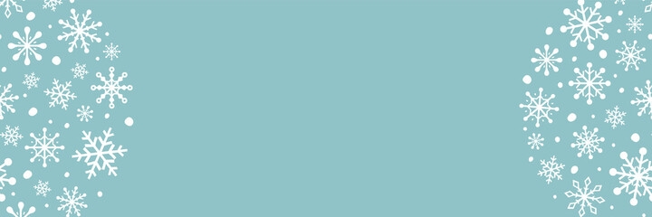 Christmas banner with snowflakes. Winter banner with copyspace. Vector