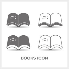 Set of book black and white color.