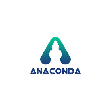 anaconda - snake's head in a triangle - letter a