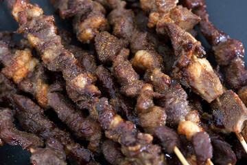 Delicious kebab on the plate