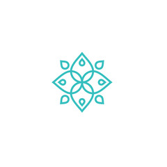 ethnic logo from leaves and droplet shape
