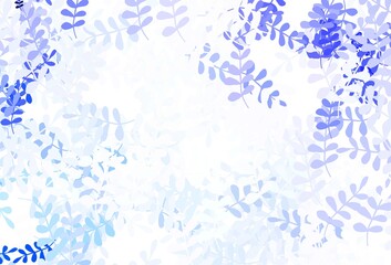 Light Purple vector doodle background with leaves.