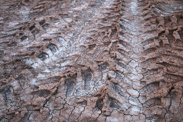 textures of various clay layers underground in  clay quarry after  geological study of  soil. colored layers of clay and stone in  section of  earth, different rock formations and soil layers.