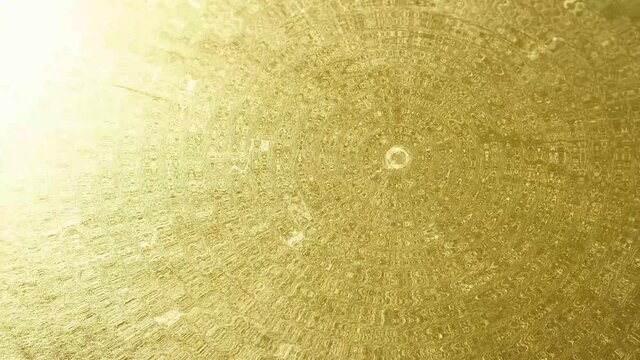 波のパターンと金色の和紙の背景素材 

