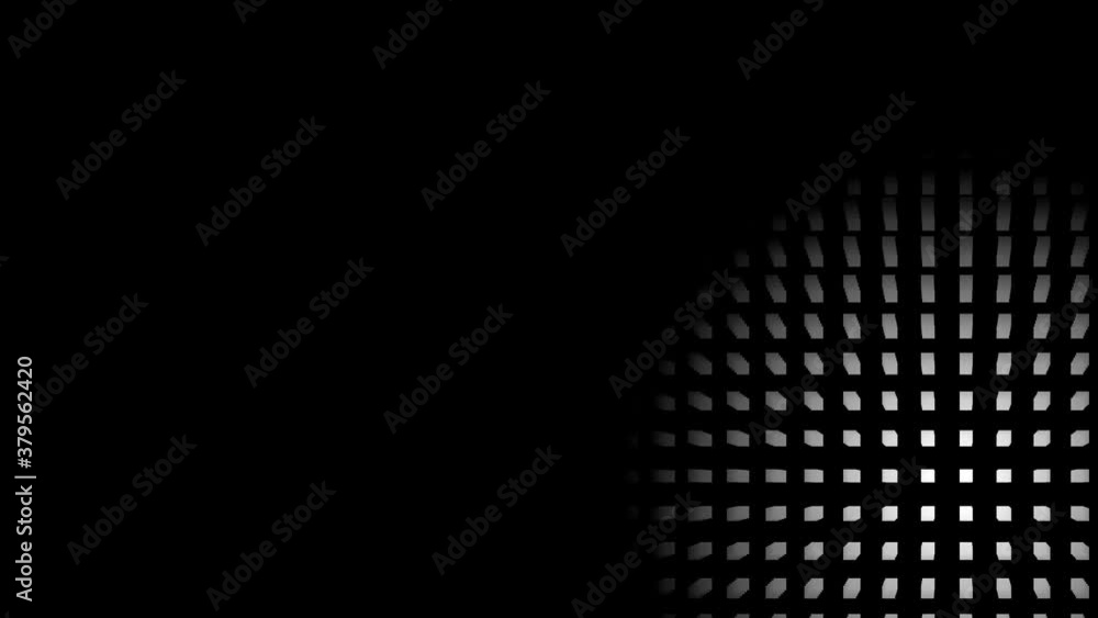 Poster moving light across a grid array rows of uniform columns mask focus