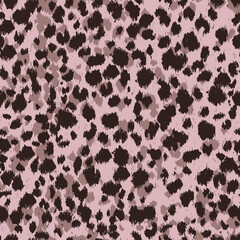 Abstract Camouflage Brush Strokes Leopard Cheetah Animal Skin Endless Vector Pattern Isolated Background