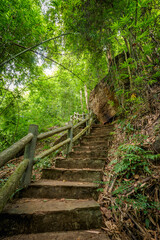 Obraz premium staircase on a hike in the mountains in Udonthani, Thailand.