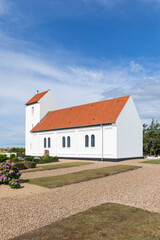 Fototapeta na wymiar Church at Haurvig at Ringkøbing Fjord, Jutland, Denmark
