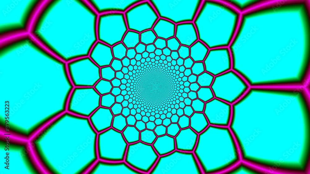 Poster network of septagons septagonal grids rolling loop