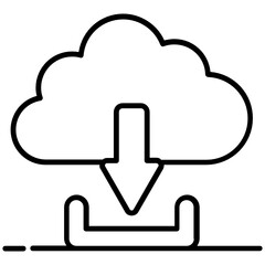 
Vector of cloud download in flat style 
