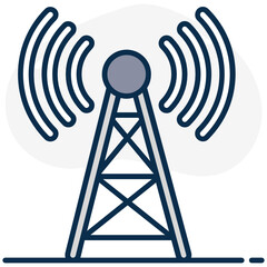 
Electric radio tower vector, flat icon 
