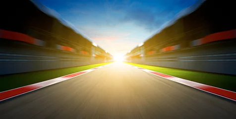 Foto op Plexiglas Beweging wazig effect. Internationale racebaan tijdens zonsondergang © Image Craft