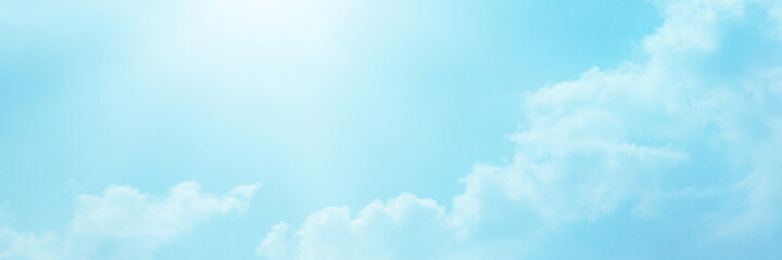 Blue sky with white cloud. The summer heaven is colorful clearing day Good weather and beautiful nature in the morning.