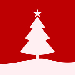 Christmas tree illustration with snow