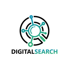 Digital Search Logo Template Design Vector