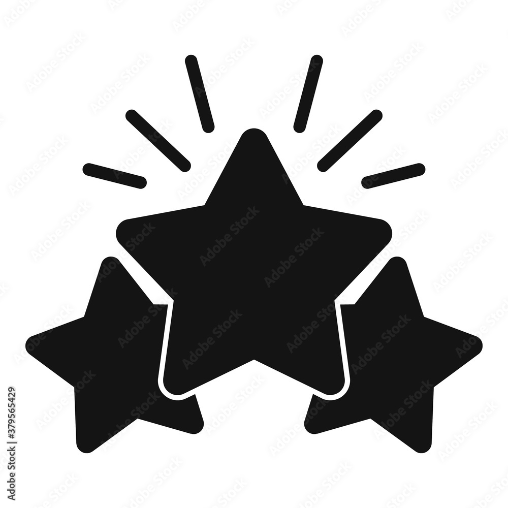 Poster shiny star reputation icon. simple illustration of shiny star reputation vector icon for web design 