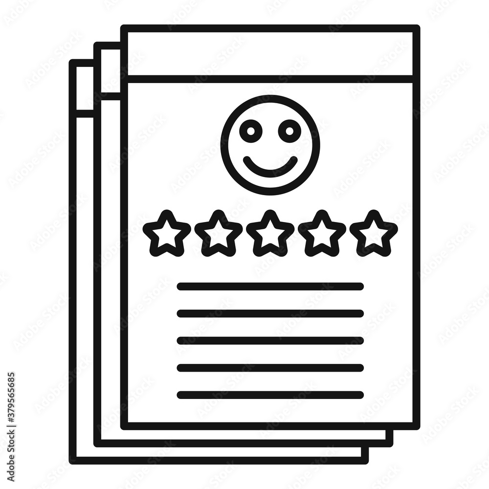 Poster reputation icon. outline reputation vector icon for web design isolated on white background