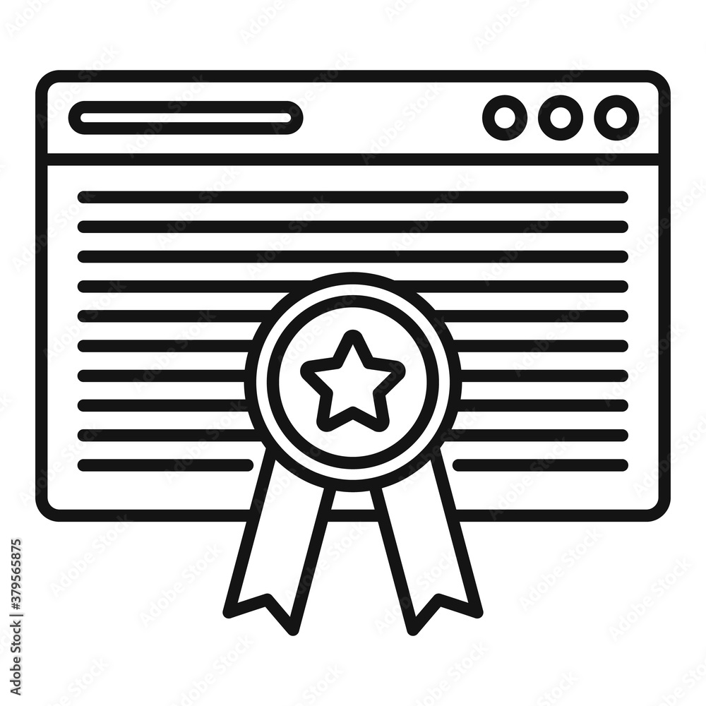 Poster web page reputation icon. outline web page reputation vector icon for web design isolated on white b
