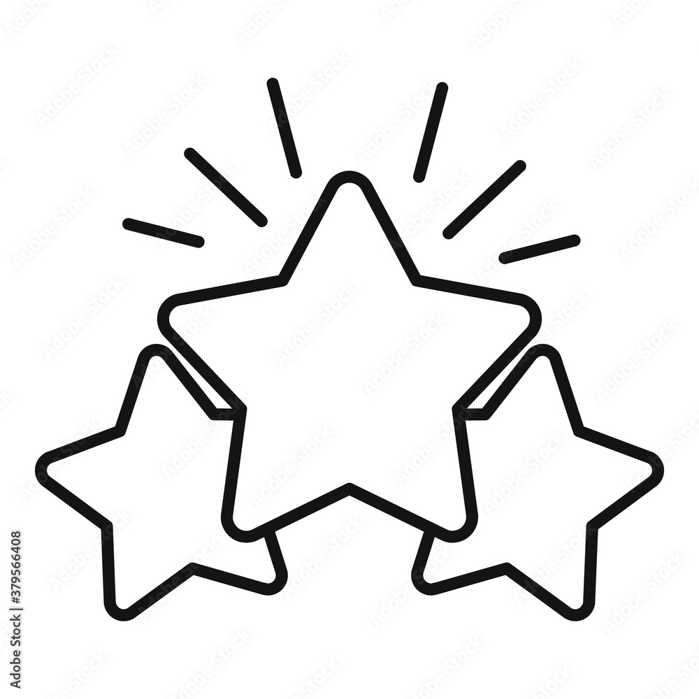 Poster shiny star reputation icon. outline shiny star reputation vector icon for web design isolated on whi